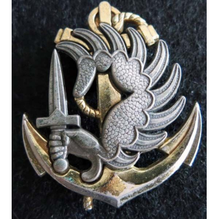 PARA : insigne de béret des troupes parachutistes aéroportées des troupes de marine en 2 pièces de fabrication Delsart