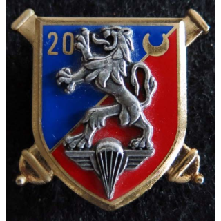 20° RA : insigne métallique du 20° régiment d'artillerie de fabrication Delsart G. 1999