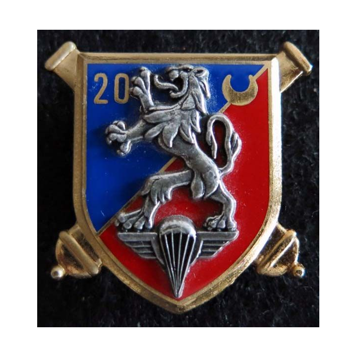 20° RA : insigne métallique du 20° régiment d'artillerie de fabrication Delsart G. 1999