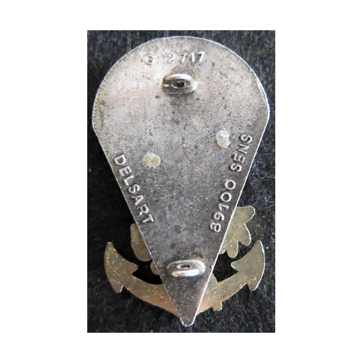 1° BPCS : insigne métallique du 1° bataillon parachutiste de commandement et des services de fabrication Delsart G. 2717