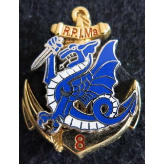 8° RPIMA : insigne du 8° régiment parachutiste d'infanterie de marine Boussemart dragon bleu