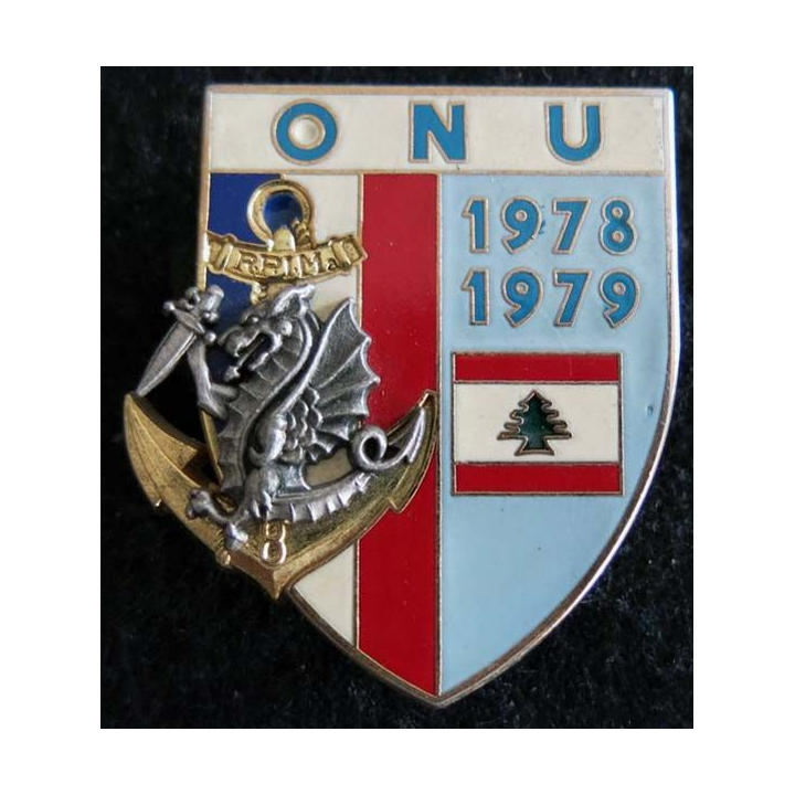 8° RPIMA : insigne du 8° régiment parachutiste d'infanterie de marine ONU 78-79 Delsart