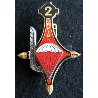 3° RPIMA : insigne de la 2° compagnie du 3° régiment parachutiste d'infanterie de marine de fabrication Boussemart