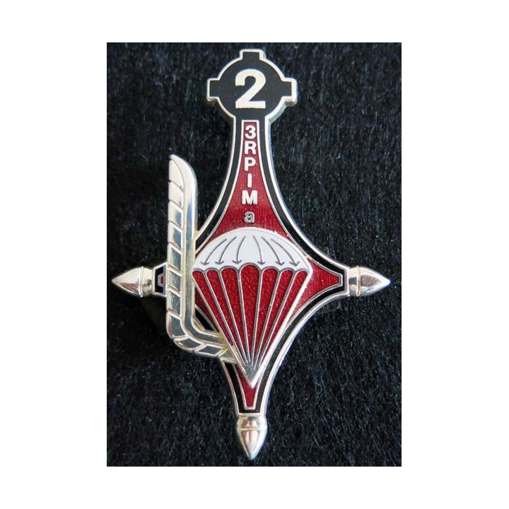 3° RPIMA : insigne de la 2° compagnie du 3° régiment parachutiste d'infanterie de marine de fabrication Boussemart