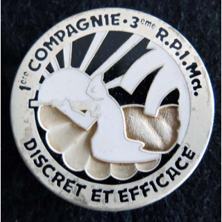3° RPIMA : insigne métallique de la 1° compagnie du 3° régiment parachutiste d'infanterie de  marine  Boussemart