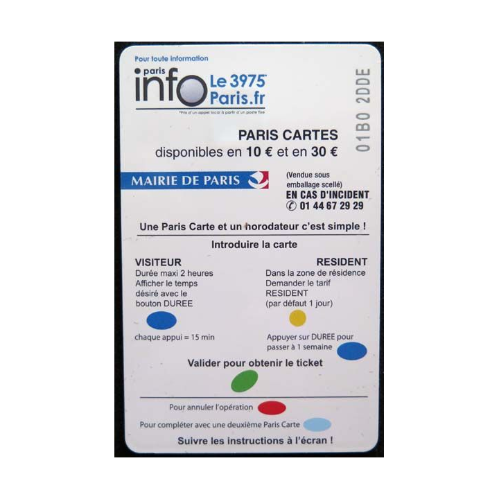 TELECARTE : télécarte pensez aux handicapés 10 € Mairie de Paris