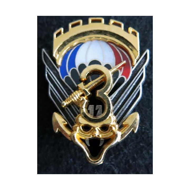 17° RGP : insigne de la 3° compagnie du 17°régiment parachutiste  de fabrication Boussemart