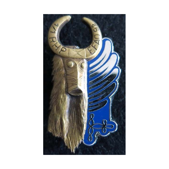 1° RHP : insigne métallique du 1° escadron du 1° régiment de hussards parachutistes EFAO 92 fabrication Balme