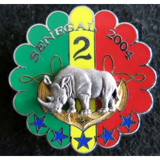 1° RHP : insigne métallique du 2° escadron du 1° régiment de hussards parachutistes Sénégal 2004 Boussemart