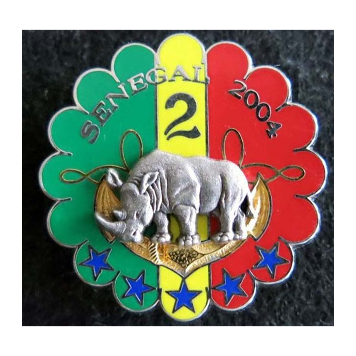 1° RHP : insigne métallique du 2° escadron du 1° régiment de hussards parachutistes Sénégal 2004 Boussemart