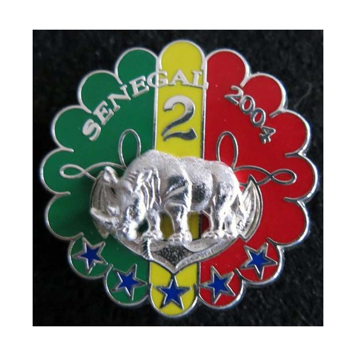 1° RHP : insigne 2° escadron du 1° régiment de hussards parachutistes Sénégal 2004 Boussemart prestige argent