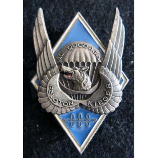 1° RHP : insigne métallique du peloton Kieger du 1° régiment de hussards parachutistes Delsart