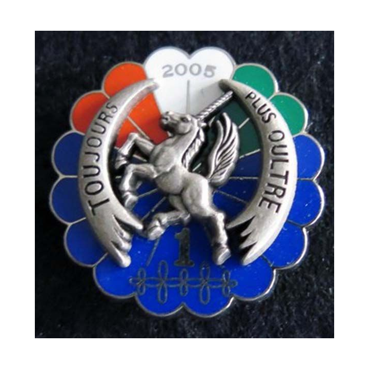 1° RHP : insigne métallique du 1° escadron du 1° régiment de hussards parachutistes Licorne 2005 Y.B