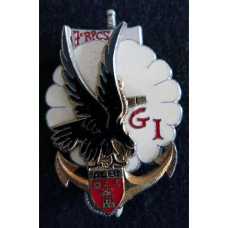 7° RPCS : insigne métallique du groupement d’instruction du 7° régiment parachutiste de commandement et des services Delsart