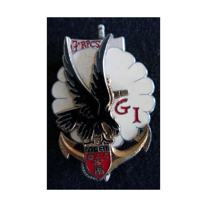 7° RPCS : insigne métallique du groupement d’instruction du 7° régiment parachutiste de commandement et des services Delsart