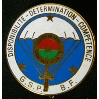 insigne métallique du Groupe de sécurité de la présidence Burkina Faso