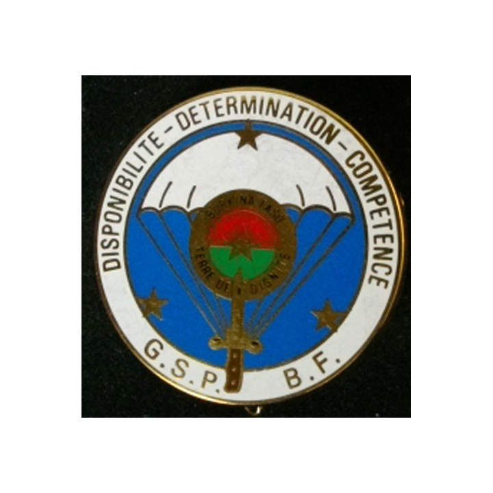 insigne métallique du Groupe de sécurité de la présidence Burkina Faso