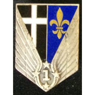 1° RHC : insigne du 1° régiment d'hélicoptères de combat de fabrication Drago G. 2265 épingle avec boléro