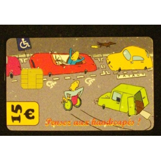 CARTE DE STATIONNEMENT PARIS DE 15  PENSEZ AUX HANDICAPÉS