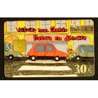 CARTE DE STATIONNEMENT PARIS DE 30  VOITURE MAL GARÉE...