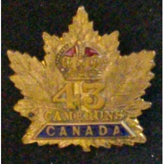 INSIGNE DU 43°BATAILLON D'INFANTERIE CAMERON HIGHLANDERS WW1