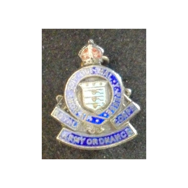 INSIGNE GB THE ROYAL CORPS ARMY ORDNANCE EN ARGENT