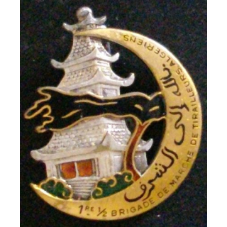1°DEMI BRIGADE DE MARCHE TIRAILLEURS ALGÉRIENS PAGODE ARGENT
