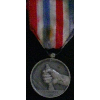FRANCE : MÉDAILLE DES CHEMINS DE FER 1944 (BRONZE ARGENTÉ)