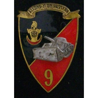 9° RG : 9° RÉGIMENT DU GÉNIE (BANDEAU DORÉ DRAGO 999) ÉMAIL