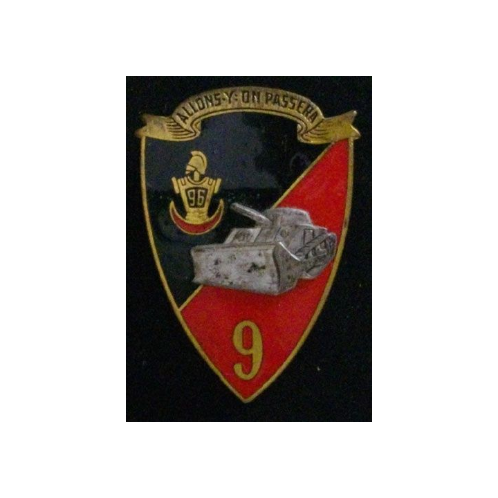 9° RG : 9° RÉGIMENT DU GÉNIE (BANDEAU DORÉ DRAGO 999) ÉMAIL