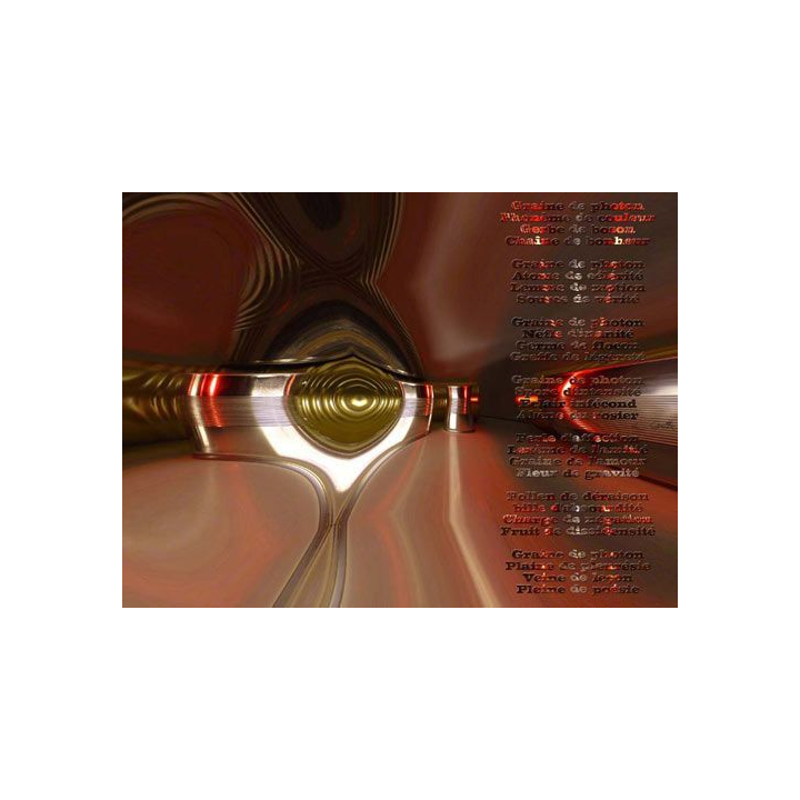 image originale créée par ordinateur dont le titre est graine de photon (40 x 30 cm)