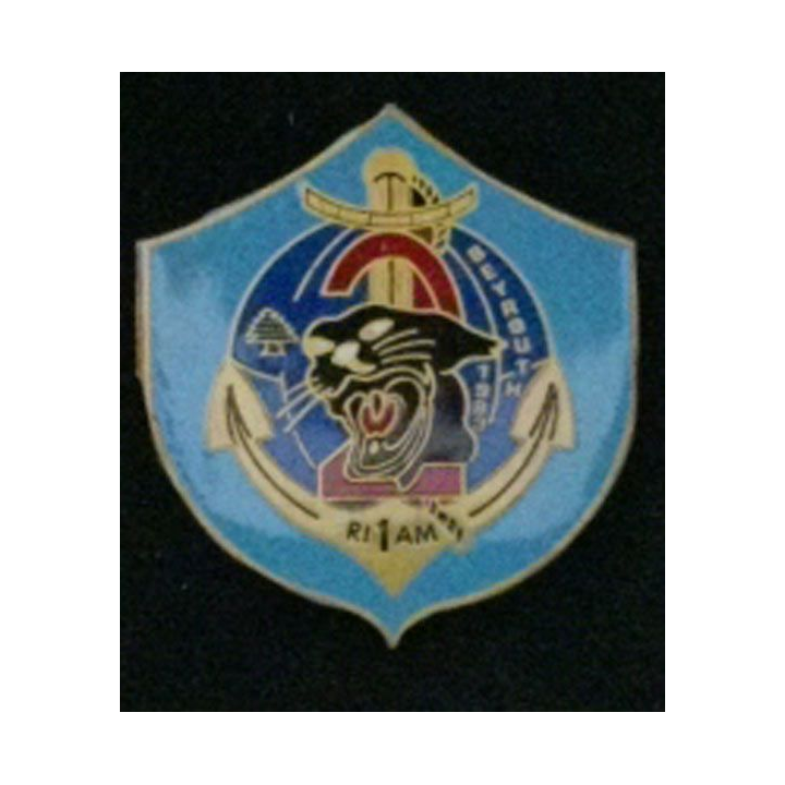 1° RIMA : 1° RÉGIMENT D'INFANTERIE DE MARINE 2° CIE BEYROUTH 1983 MÉTAL MINCE PEINT