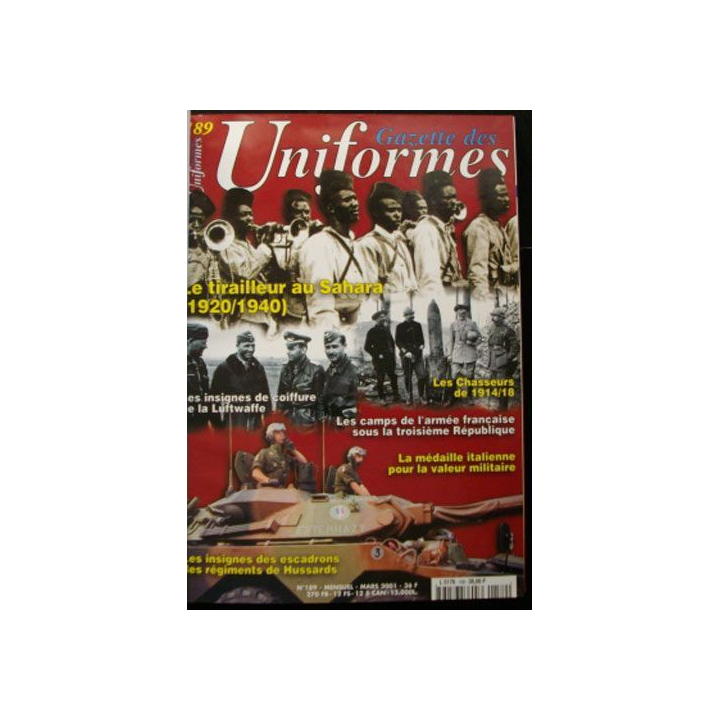 LA GAZETTE DES UNIFORMES DU N°189 (03-2001) AU N°196 (12-2001)