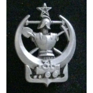 31° BG : insigne du 31° bataillon du génie en aluminium, 1939, 50 mm,