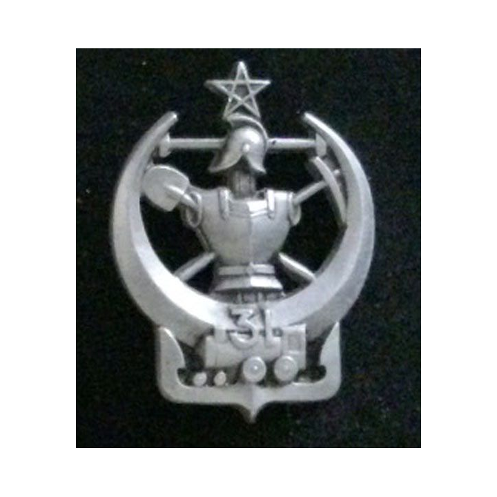 31° BG : insigne du 31° bataillon du génie en aluminium, 1939, 50 mm,