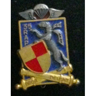 35° RAP : insigne du 35° régiment d'artillerie parachutiste, de fabrication Delsart H. 547