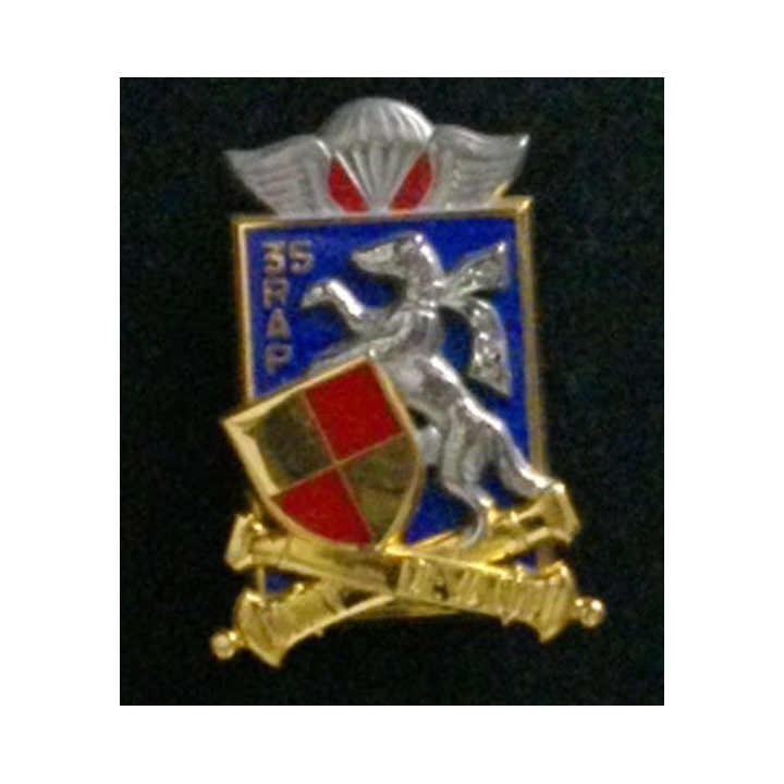 35° RAP : insigne du 35° régiment d'artillerie parachutiste, de fabrication Balme H. 547