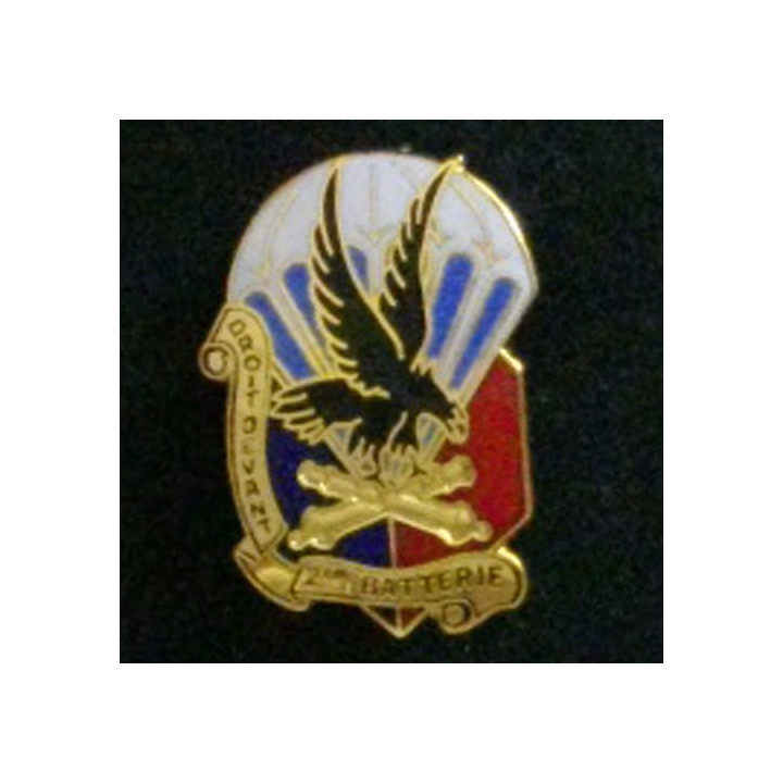 35° RAP : insigne de la 2° batterie du 35° régiment d'artillerie parachutiste, de fabrication Ségalen 1989