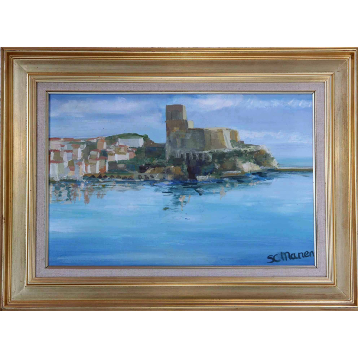 Huile de Svetlana Manen intitulée La Forteresse de Lerici 1976
