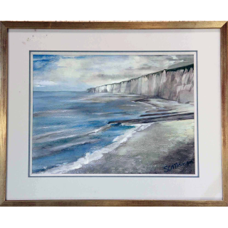 Aquarelle de Svetlana Manen intitulée Falaises diéppoises 1979