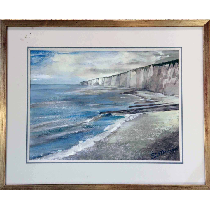 Aquarelle de Svetlana Manen intitulée Falaises diéppoises 1979