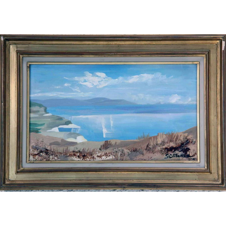 Huile de Svetlana Manen intitulée la baie Ponza 1969