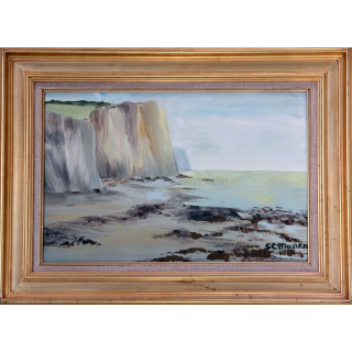 Huile de Svetlana Manen intitulée la pointe de l'Ailly 1976