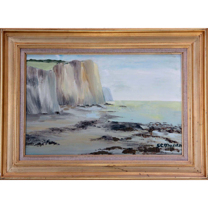 Huile de Svetlana Manen intitulée la pointe de l'Ailly 1976
