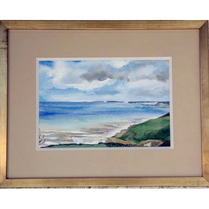 Aquarelle de Svetlana Manen intitulée Du haut des falaises