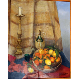 Huile de Svetlana Manen intitulée Agrumi Italie 1963