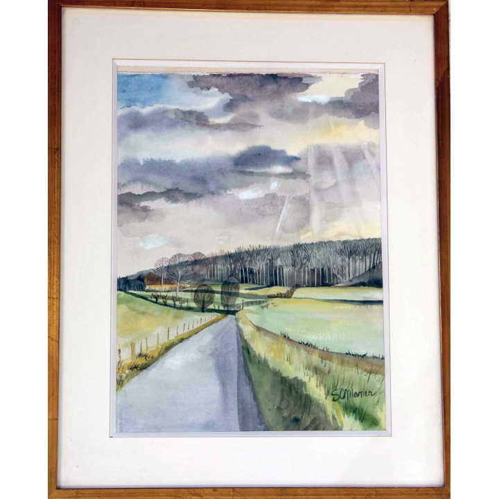 Aquarelle de Svetlana Manen L a Basse-Canne (forêt d'Eawy) 1978
