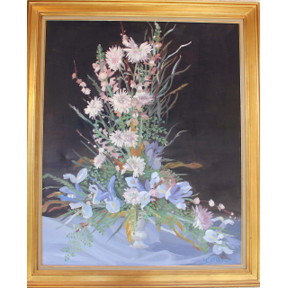 Huile de Svetlana Manen intitulée Bouquet d'Edith 1968
