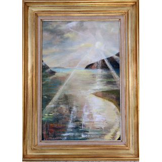 Huile de Svetlana Manen intitulée Sol Soleil 1977