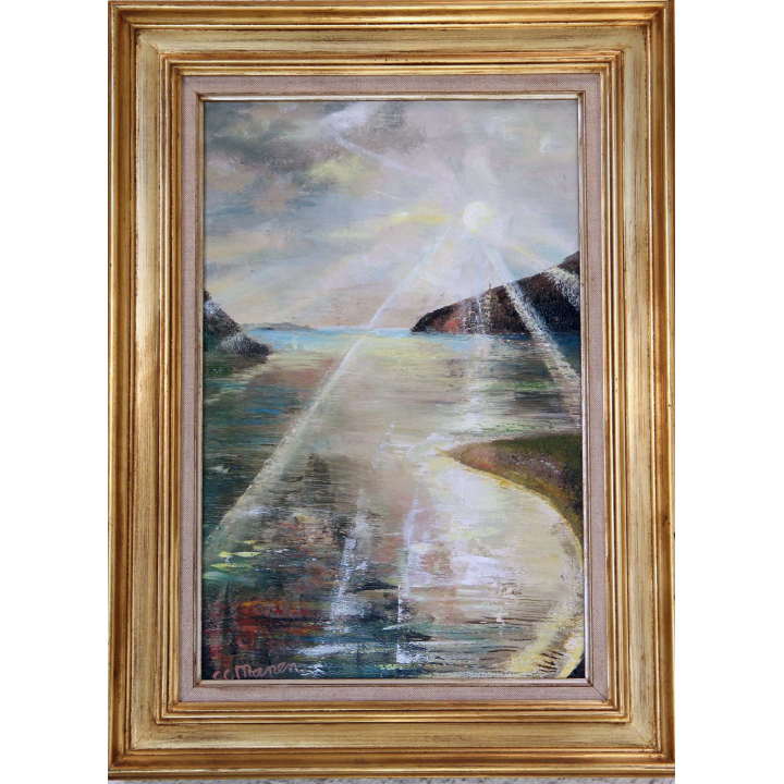 Huile de Svetlana Manen intitulée Sol Soleil 1977